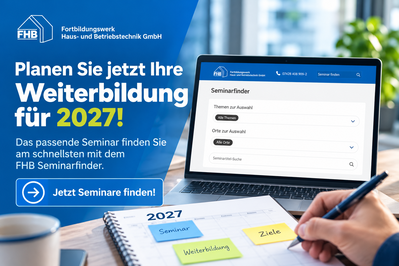 Benutzeroberfläche des FHB-Seminarfinders zur Filterung von Weiterbildungen 2027 nach Themenbereich und Veranstaltungsort